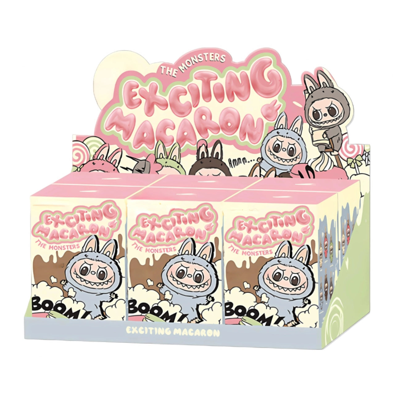 Pop Mart The Monsters Labubu Exciting Macaron Vinyl Plush Pendant (6 Blind Boxes)